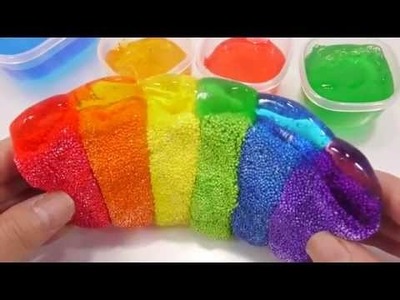 DIY How To Make 'Color Foam Rainbow Slime' Toys