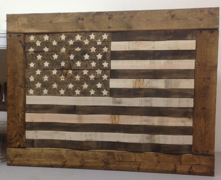 DIY Rustic Pallet Wood American Flag  USA
