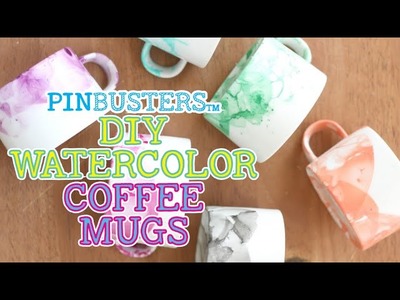 DIY Watercolor Coffee Mugs - Pinbusters Episode 48