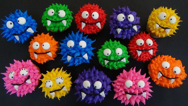 How to make choc banana muffins and decorate as mini rainbow monsters