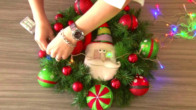 Making an informal, fun, kiddie theme Christmas Wreath