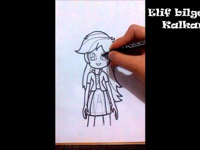 MLP Equestria girls [Rainbow Dash Çizim] (How To Draw Rainbow Dash)