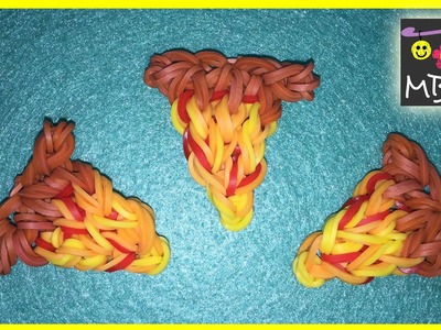 Rainbow Loom Band Pizza Charm Tutorial | How to Make Without A Loom