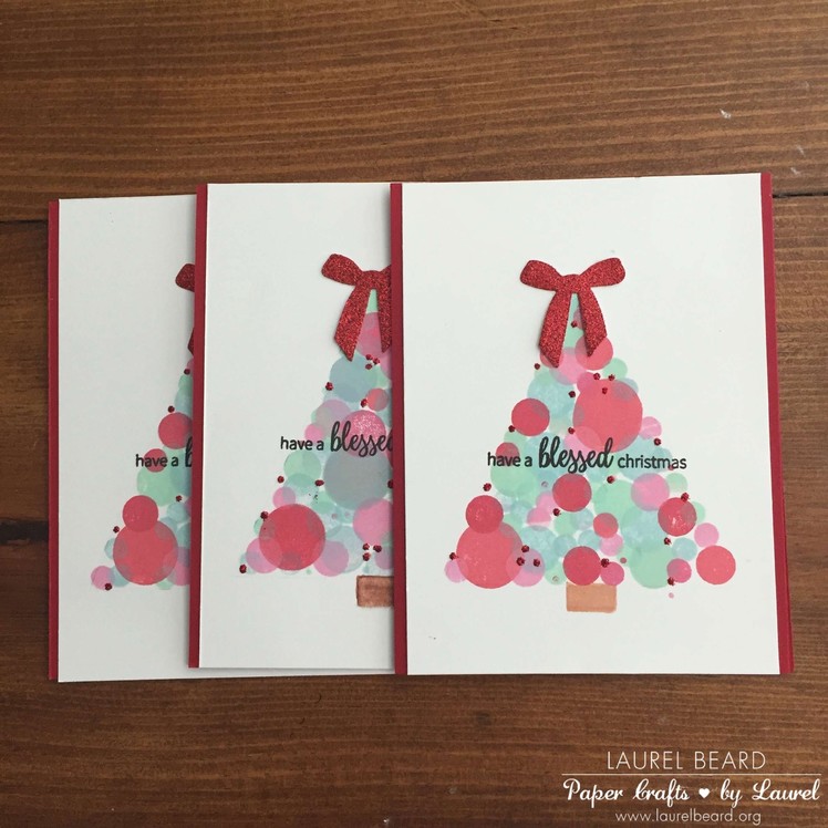Bokeh Dot Christmas Tree Handmade Card