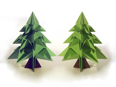 Christmas Origami Tree - Origami - How to make an origami tree