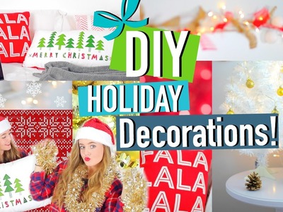 DIY Holiday Room Decorations! + Cute & Easy Tumblr Inspired Decor!