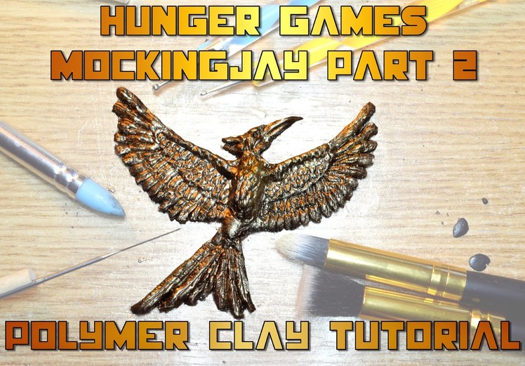 DIY mockingjay for the Hunger games Mockingjay part 2 movie polymer clay tutorial