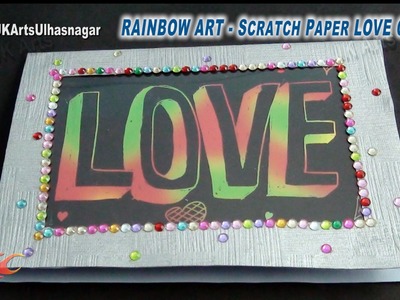 DIY RAINBOW ART | Scratch Paper LOVE Card | JK Arts 778