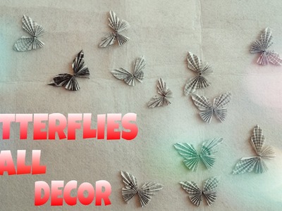 DIY Room Decor - Paper Butterflies Wall Decor (Very Easy)