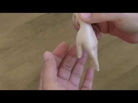Dolls making tutorial. How to sculpt a doll hand (Polymer clay)