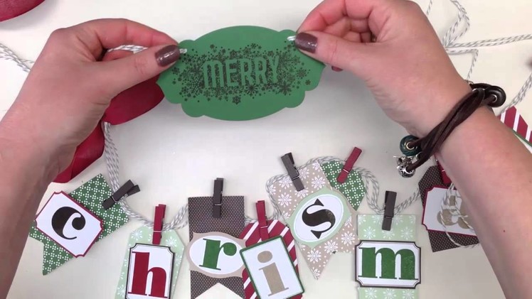 How to make a Christmas Banner using the Stampin' Up! UK Tag a Bag accessory kit