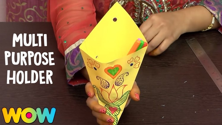 How To Make Multi Purpose Holder | DIY | Origami Crafts | Tutorial | Wow Juniors