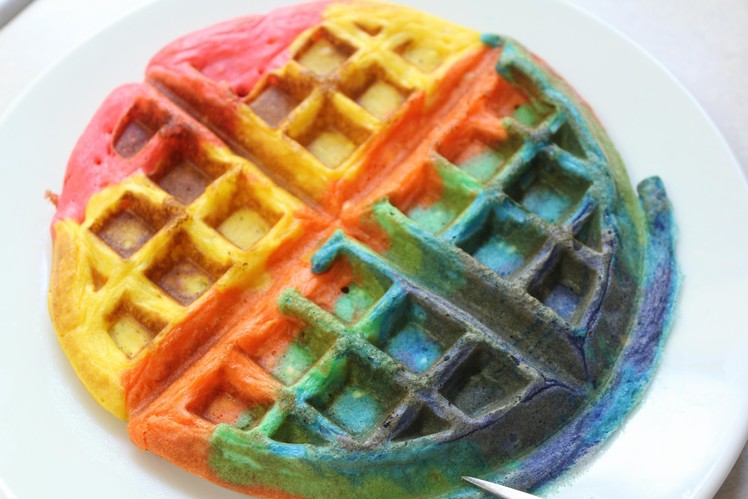 How to Make Rainbow Waffles