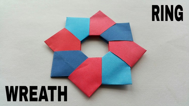 Modular Origami - Paper "Christmas Wreath. Ring (8 pointed)" - Very simple and easy to make.