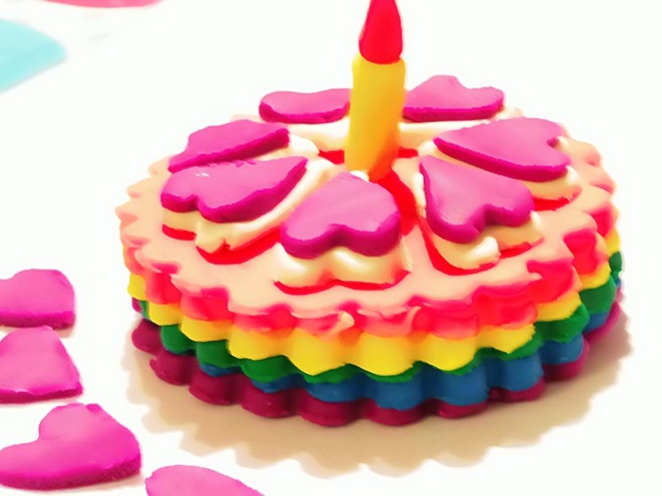 Play Doh Rainbow Cake! Playdough Video for Kids - Montaña de Pasteles Torta de Cumpleaños