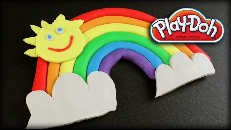 ♥ Play-Doh Rainbow Colors (How to make Easy Playdough Rainbow, Sun & Clouds)