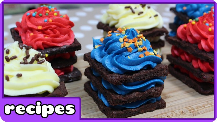 Rainbow Brownie Brittle Birthday Cake | Icebox Cupcakes Recipe | DIY Treats by HooplaKidz Recipes