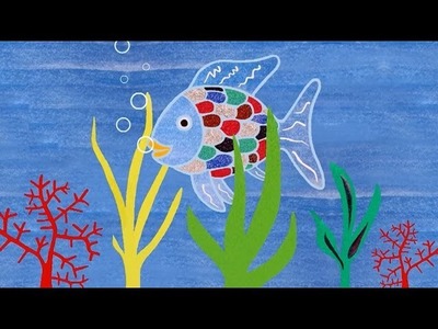 Wax resist painting: The Rainbow Fish