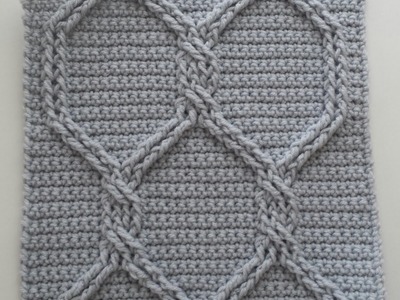 Crochet Cables Square 2: Chain Link Cables; part 1, rows 1-2.
