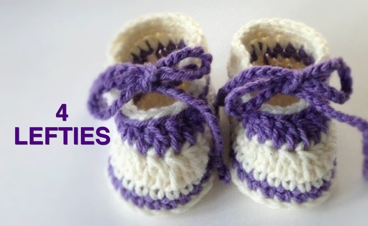 Crochet Easy Baby Slippers (4 LEFTIES)
