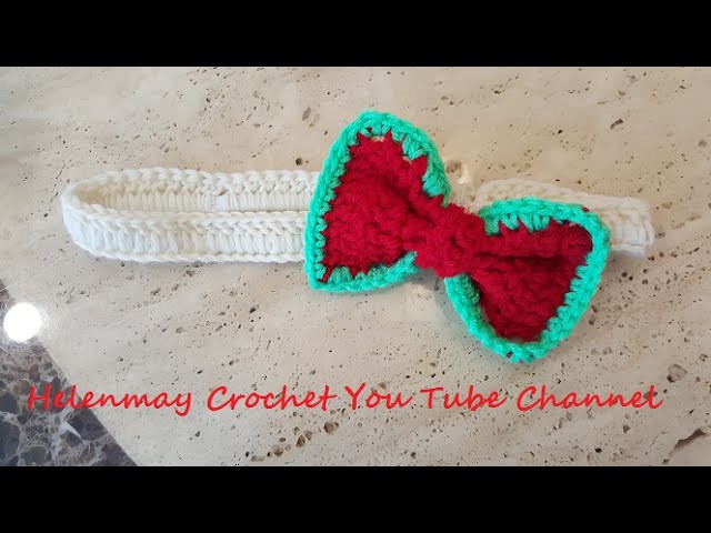 Crochet Easy Elastic Headband With Bow DIY Tutorial