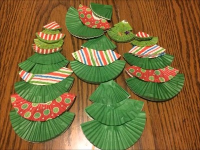 Cupcake Paper Christmas Trees by the Bulletin Board Lady