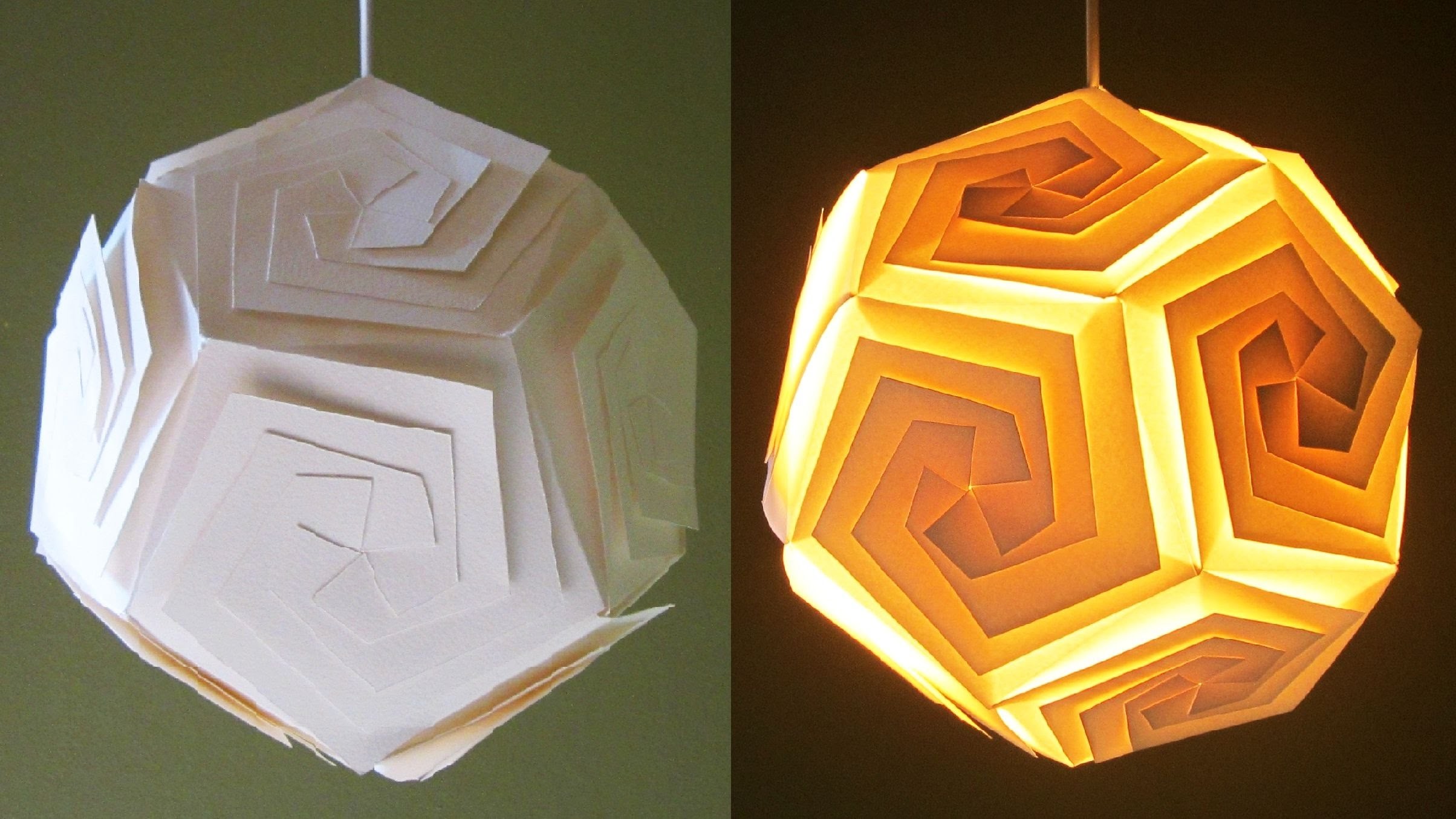 DIY lampshade (dodecahedron) learn how to make a paper lamp.lantern by template EzyCraft