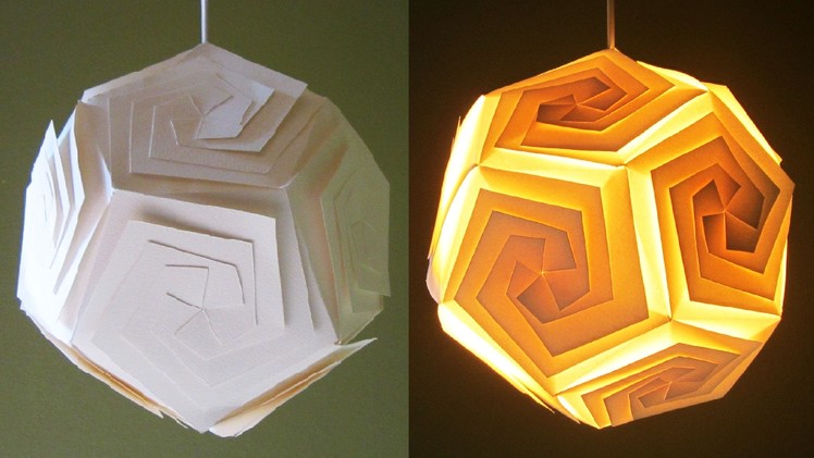 DIY lampshade (dodecahedron) - learn how to make a paper lamp.lantern by template - EzyCraft
