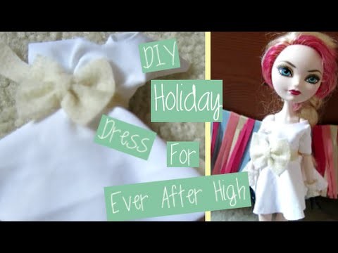 DIY Skater Dress for Ever After High Doll|Holiday Dress