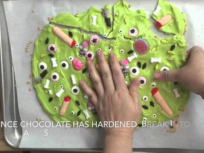 DIY Zombie Themed Chocolate Bark
