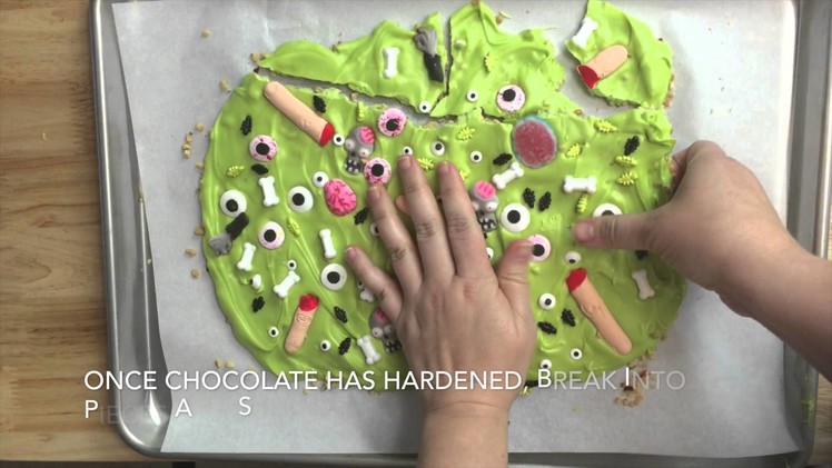 DIY Zombie Themed Chocolate Bark