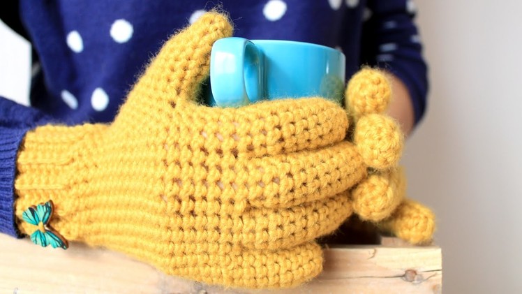 Guantes a Crochet (con dedos) | How to crochet gloves