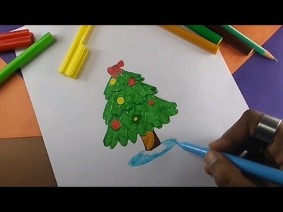 How to draw a christmas tree | Kids drawing practice