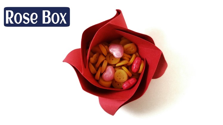 How to make a Paper "Rose Flower Box" - (Diwali.Christmas.Eid - Gift ideas) - Origami