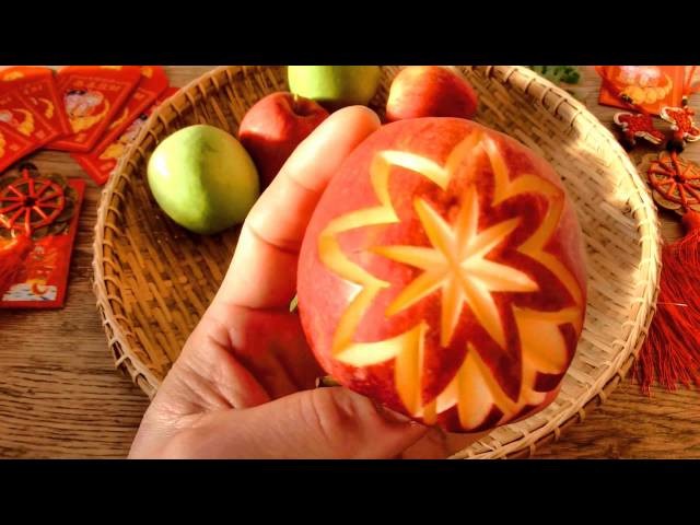 How To Make Apple Carving | Christmas Decor | Fruit Carving Garnish | Party Food Decoration