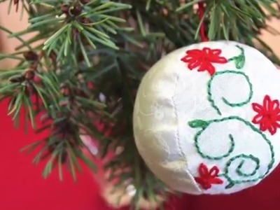 How to Sew Hand Embroidered Christmas Ornaments (round)