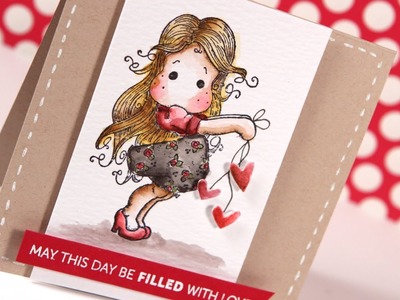Modifying a Christmas stamp for Valentine's Day!