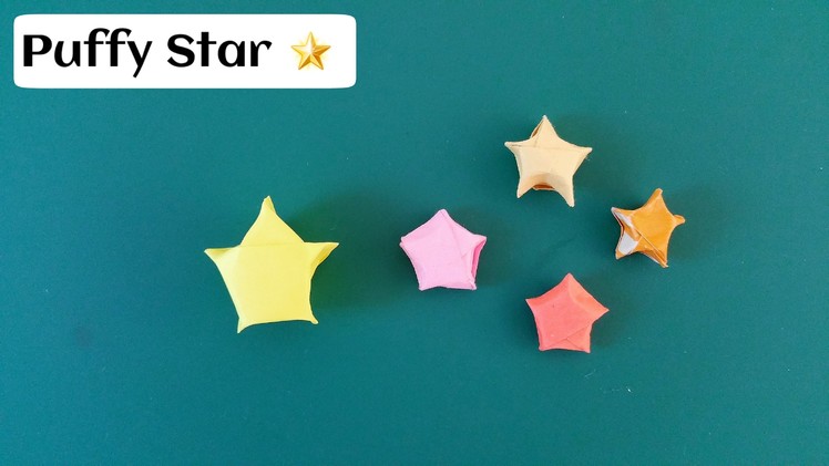 Origami Paper - "Tiny Puffy Lucky star"(Diwali. Christmas. Eid - Decoration)- Simple & Easy.