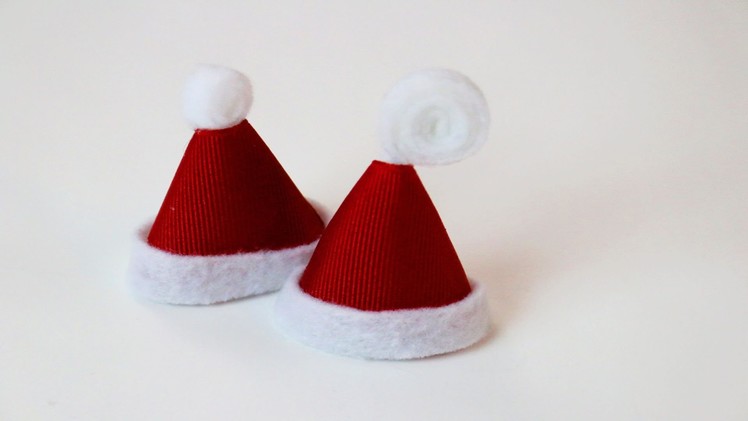 3 EASY Holiday.Christmas hairbow tutorials | snowflake, present, santa hat hair clips