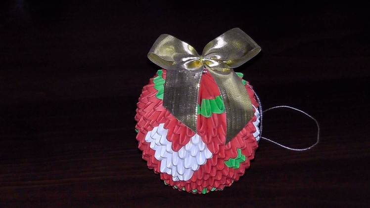3D origami Christmas bauble with heart tutorial