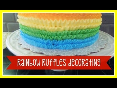 CAKE DECORATING RAINBOW RUFFLES CAKE | Alaskan Mama Vlogger