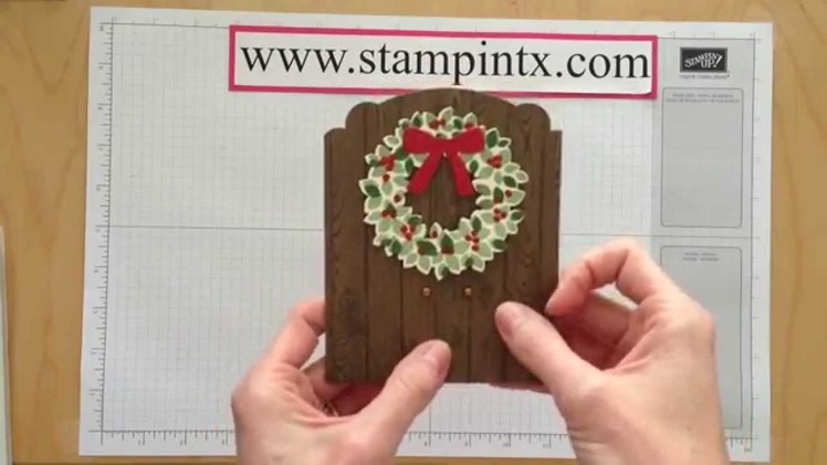 Christmas Door Fold Card with Wreath