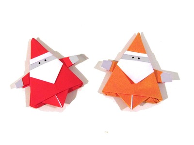Christmas Origami Santa Claus - How to make an easy origami Santa Claus
