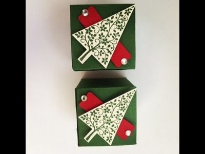 Christmas Tree box Tutorial, stampin up, uk, Periwinkle Crafting.