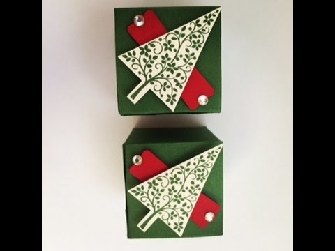 Christmas Tree box Tutorial, stampin up, uk, Periwinkle Crafting.