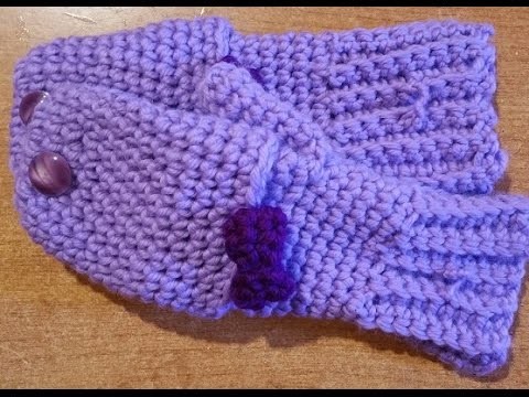 Crochet mittens - tutorial crochet gloves without fingers - tutorial in english