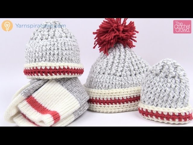 Crochet Sock Inspired Hats - All Sizes Tutorial