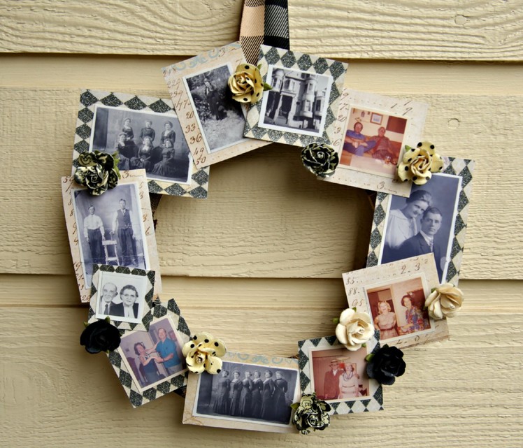 DIY Family Tree Photo Wreath Tutorial