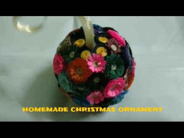 Homemade X-mas Craft Ornament With Paper Quilled Flowers