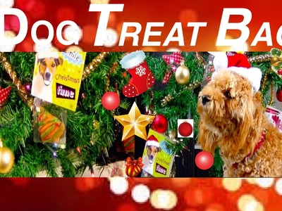 How to make CHRISTMAS DOG TREAT BAG - FESTIVE XMAS TREE GIFT BAG -  DIY Dog Food by Cooking For Dogs